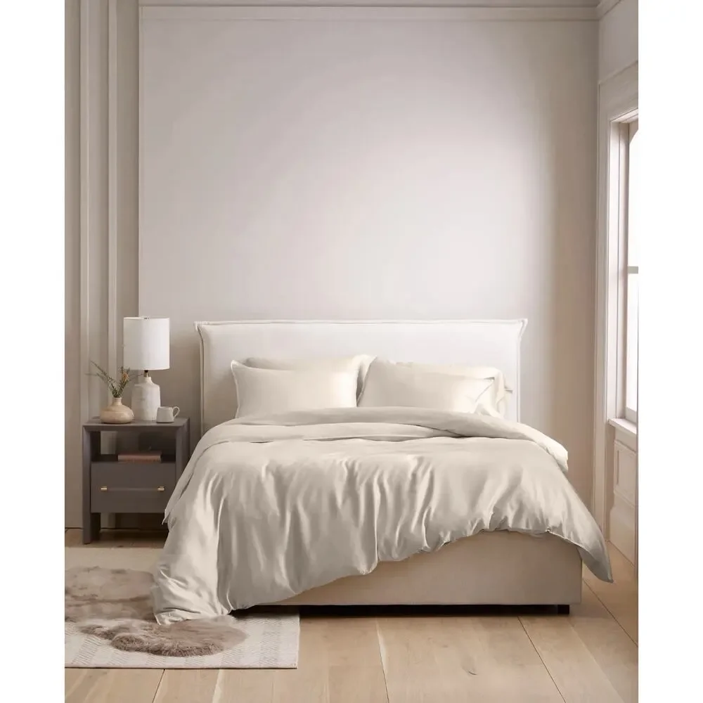 QUINCE Bamboo Duvet Cover Full/Queen Sand 100% Organic Viscose ~ Duvet Only